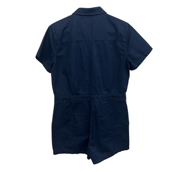 Minimalist Utility Outerknown Organic Cotton‎ Linen Romper Navy Short Sleeve M - Picture 3 of 7